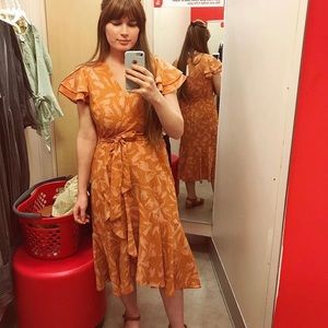 A New Day Peach Wrap Dress